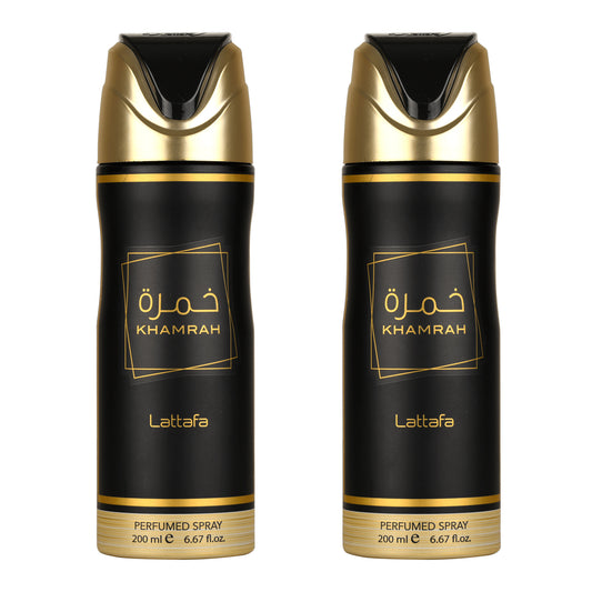 Lattafa Khamrah Qahwa Deodorant Spray Pack of 2x200ml